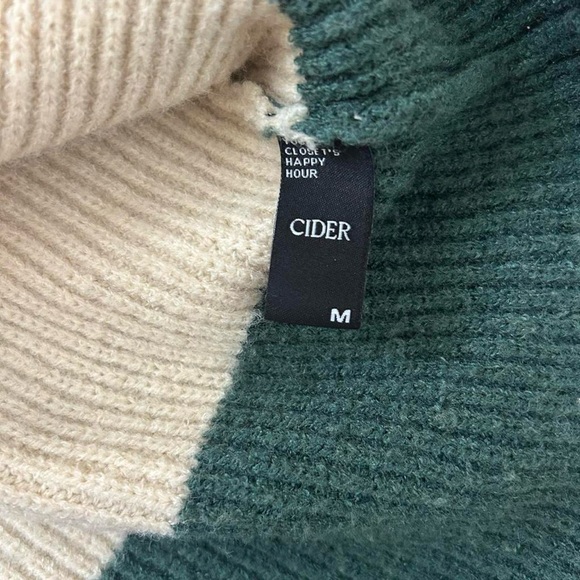 Preppy Academia Striped Sweater Size M Green Cream Old Money Tennis Core - Picture 4 of 7